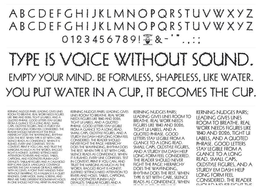 Formentera specimen sheet