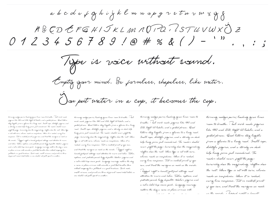 Ronald Handwriting specimen sheet