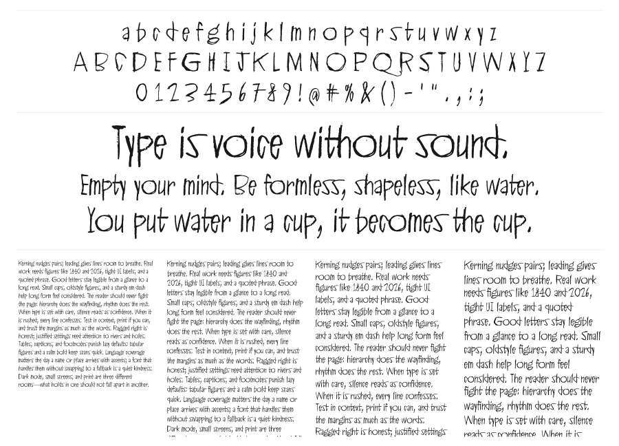 Grey+Red specimen sheet