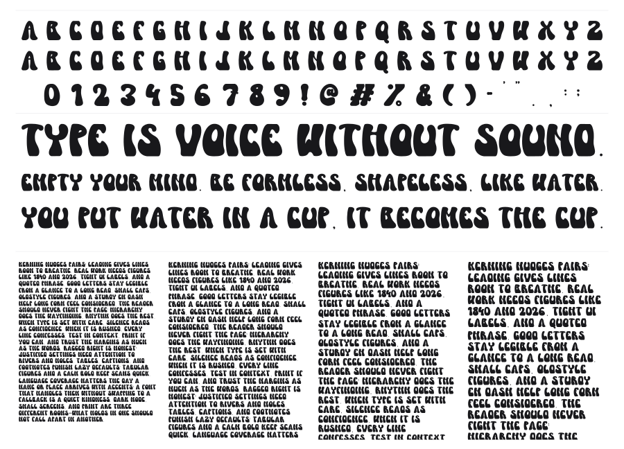 Tropical Vibe specimen sheet