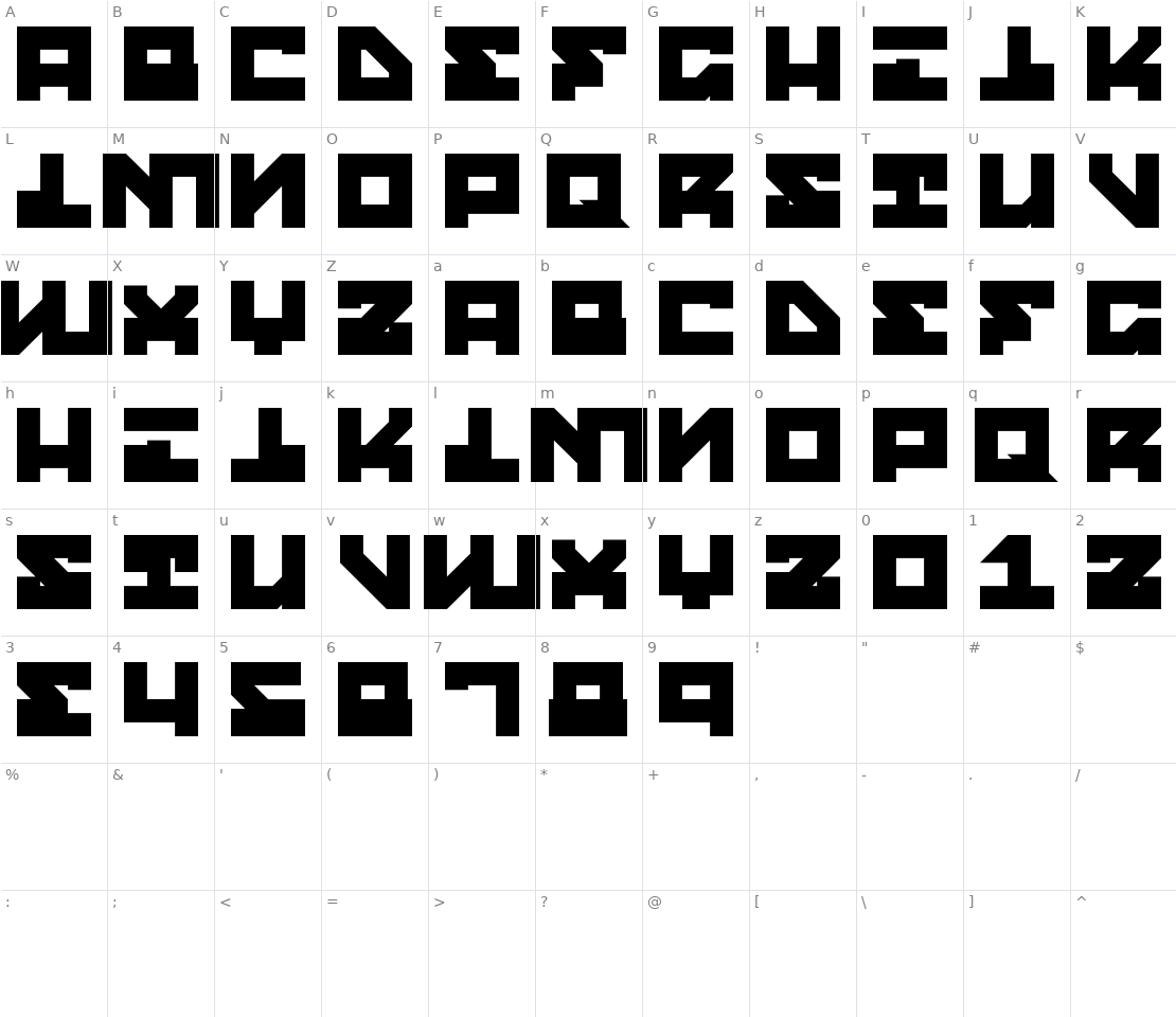 Character set for Street Robot Slab