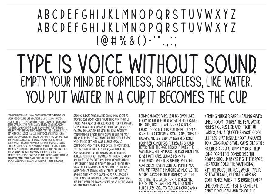 Mesmerize Me specimen sheet