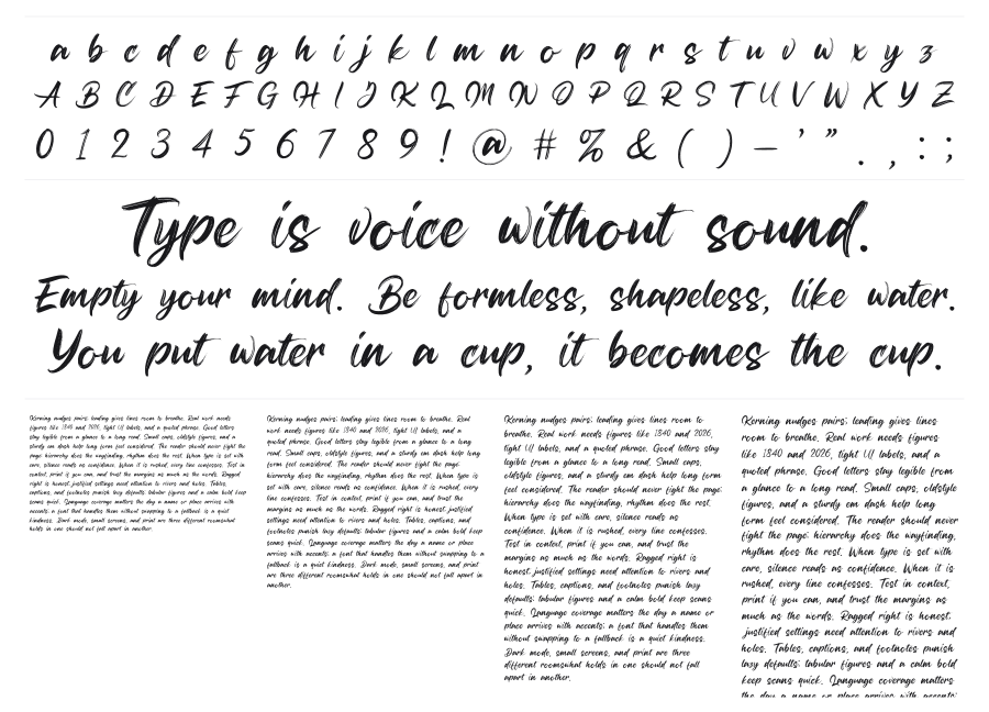Black Rush specimen sheet