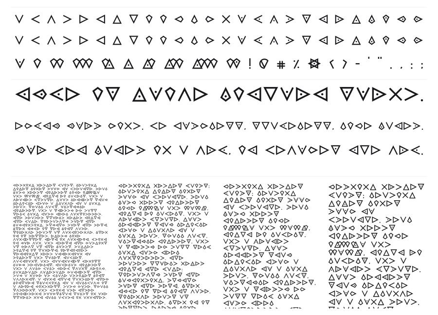 Templars Cipher Plus specimen sheet