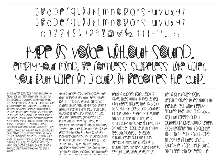 Superwoman specimen sheet