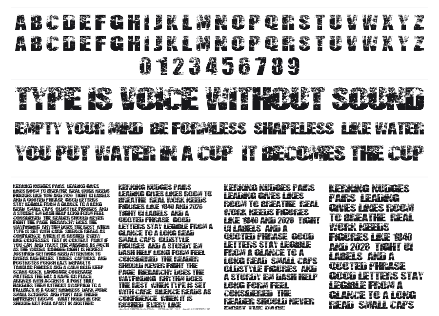 Destruccion specimen sheet