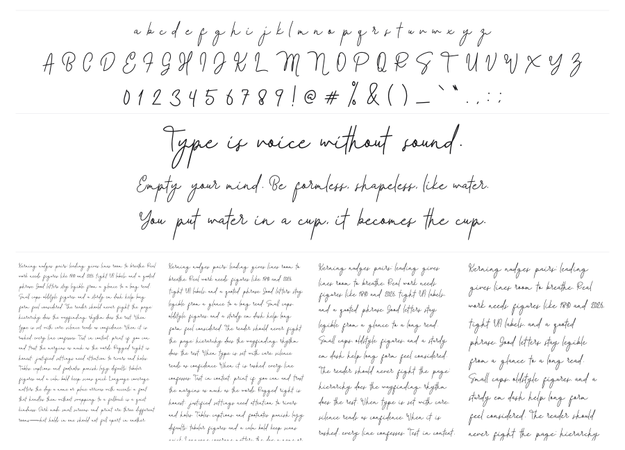 Sweet Blues specimen sheet