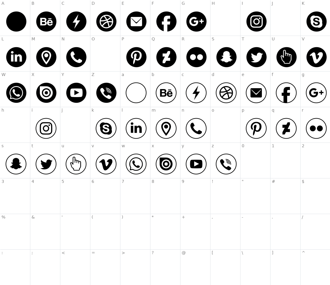 Character set for Typeecon