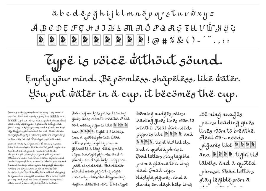 Kafillah specimen sheet