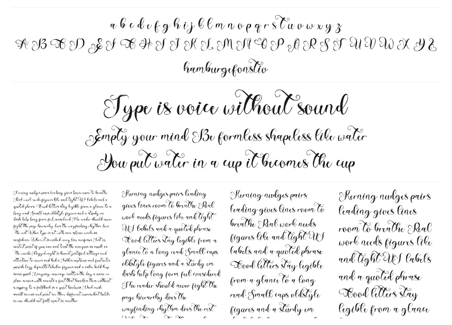 Amalia Valentine specimen sheet