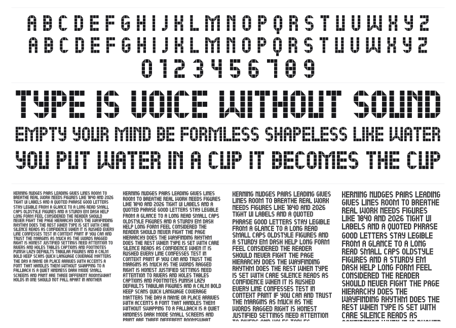 New Message specimen sheet