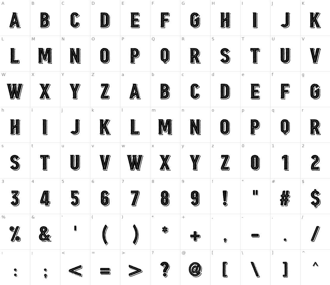 Character set for Borgens Burlesque