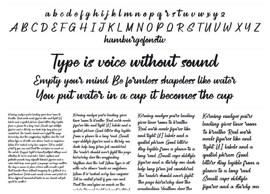 Housefront specimen sheet