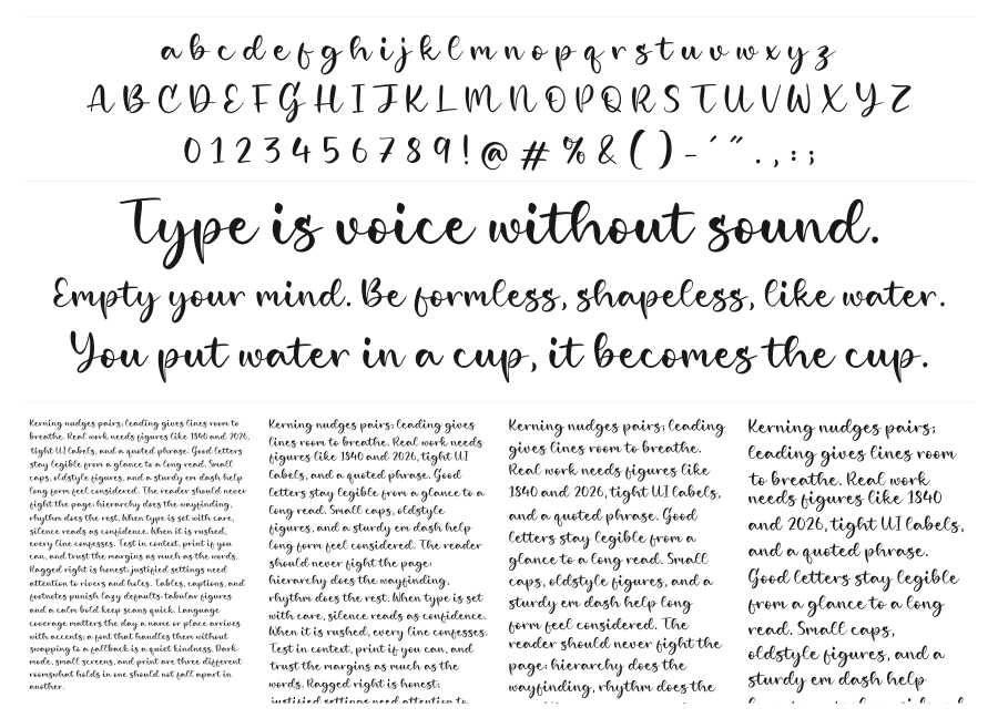 Girlish specimen sheet