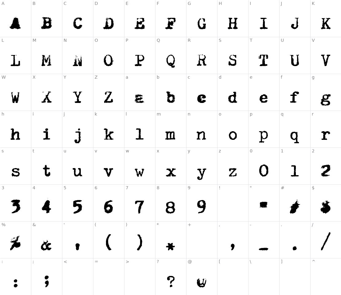 Character set for Hermes Rocket