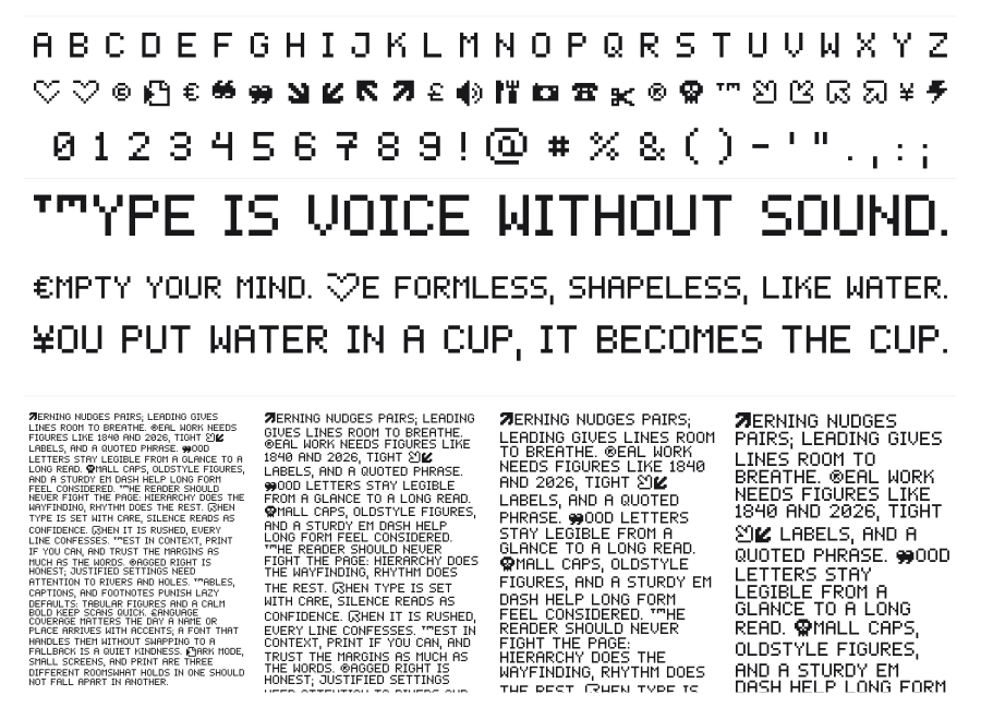 PEPgenious10 specimen sheet