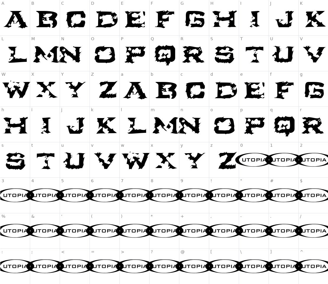 Character set for Turbulence