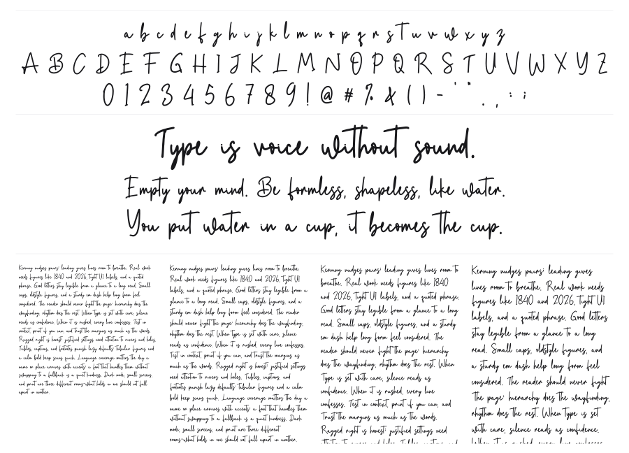 Bestworde specimen sheet