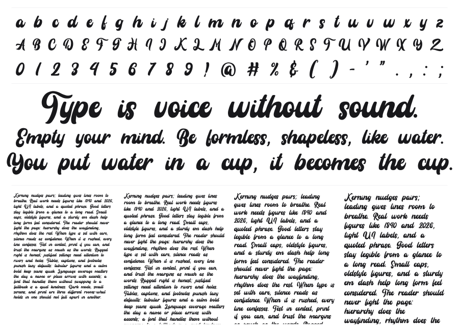 Rayhue specimen sheet