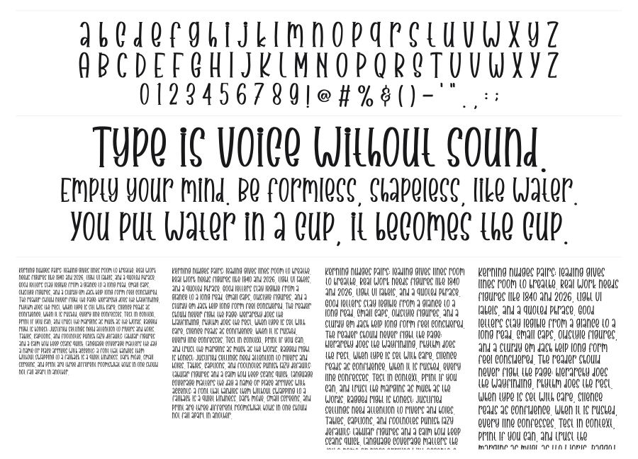 Love Amanda specimen sheet