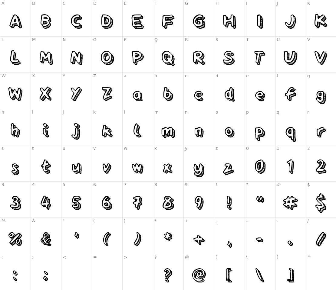 Character set for Playtime