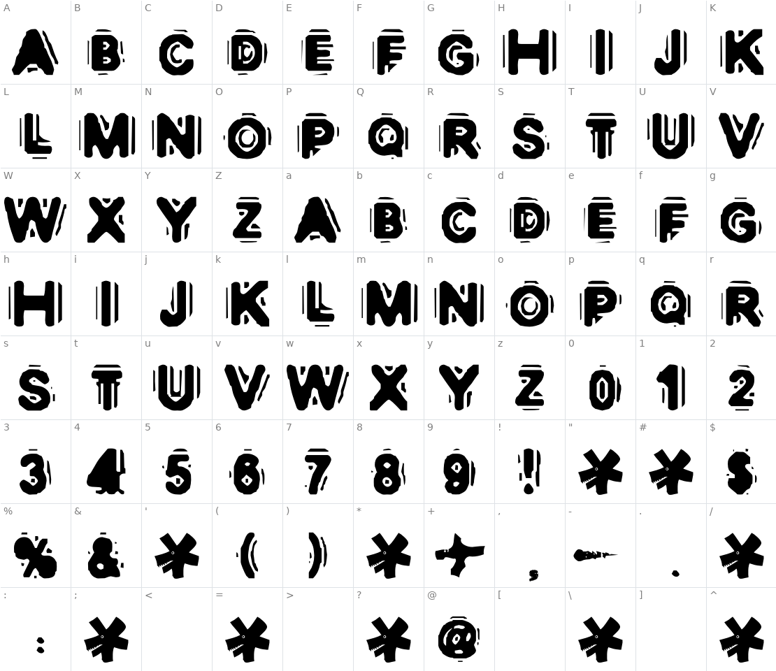 Character set for Discobox