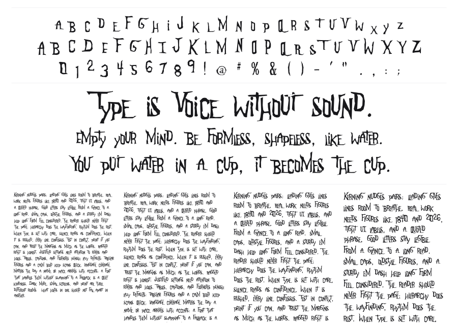 Anderson The Mysteron specimen sheet
