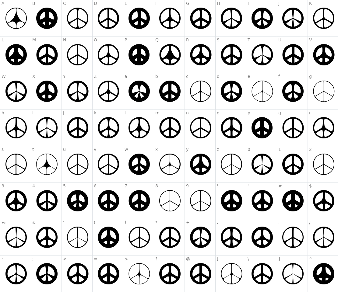 Character set for Wahei