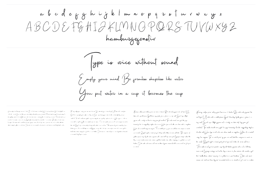 Yuminika specimen sheet