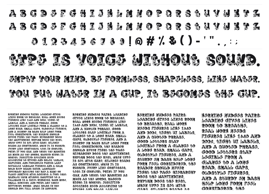 Plump Autumn specimen sheet