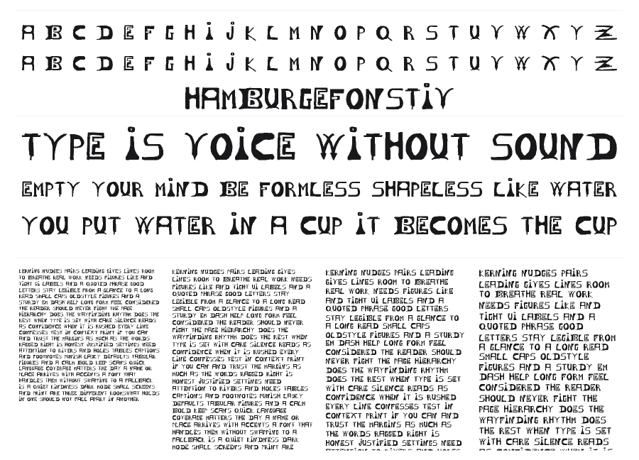 Esperanza specimen sheet