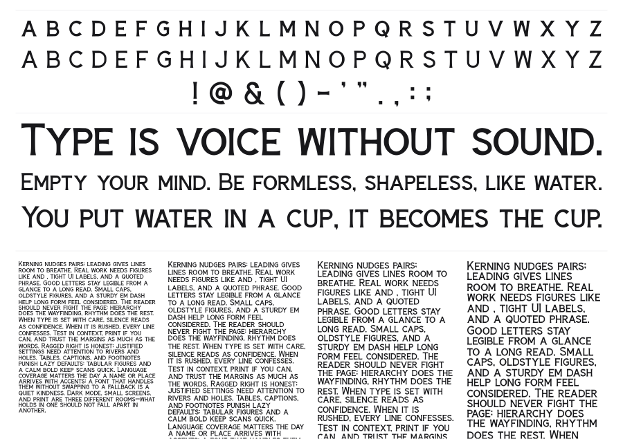 Hardtown specimen sheet