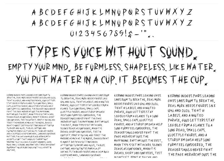 Hard Street specimen sheet