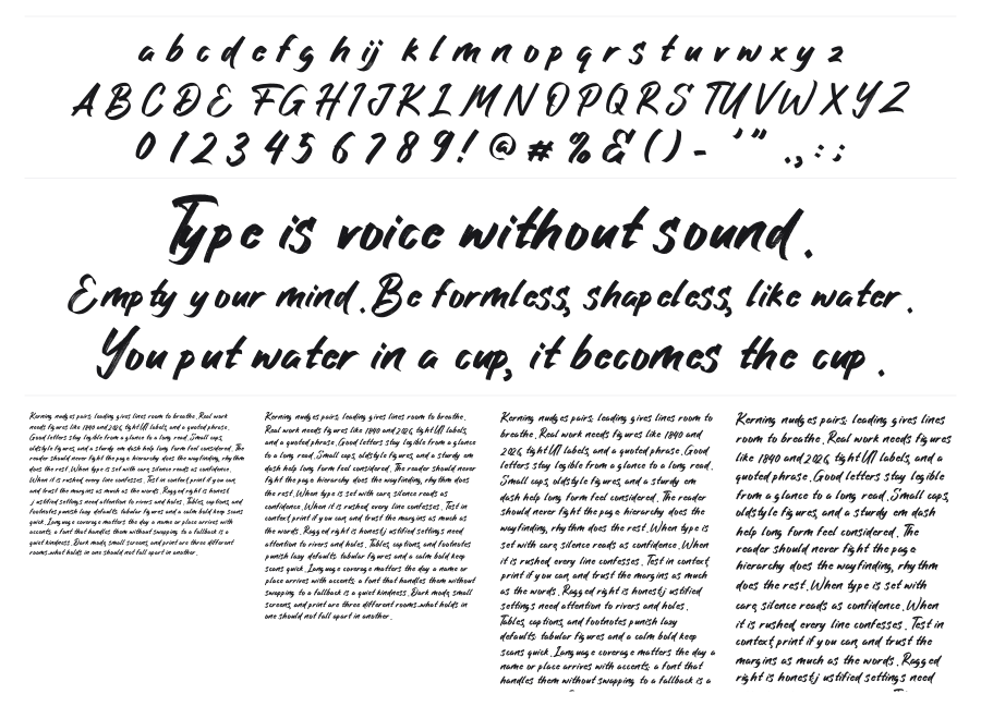Headline Brush specimen sheet