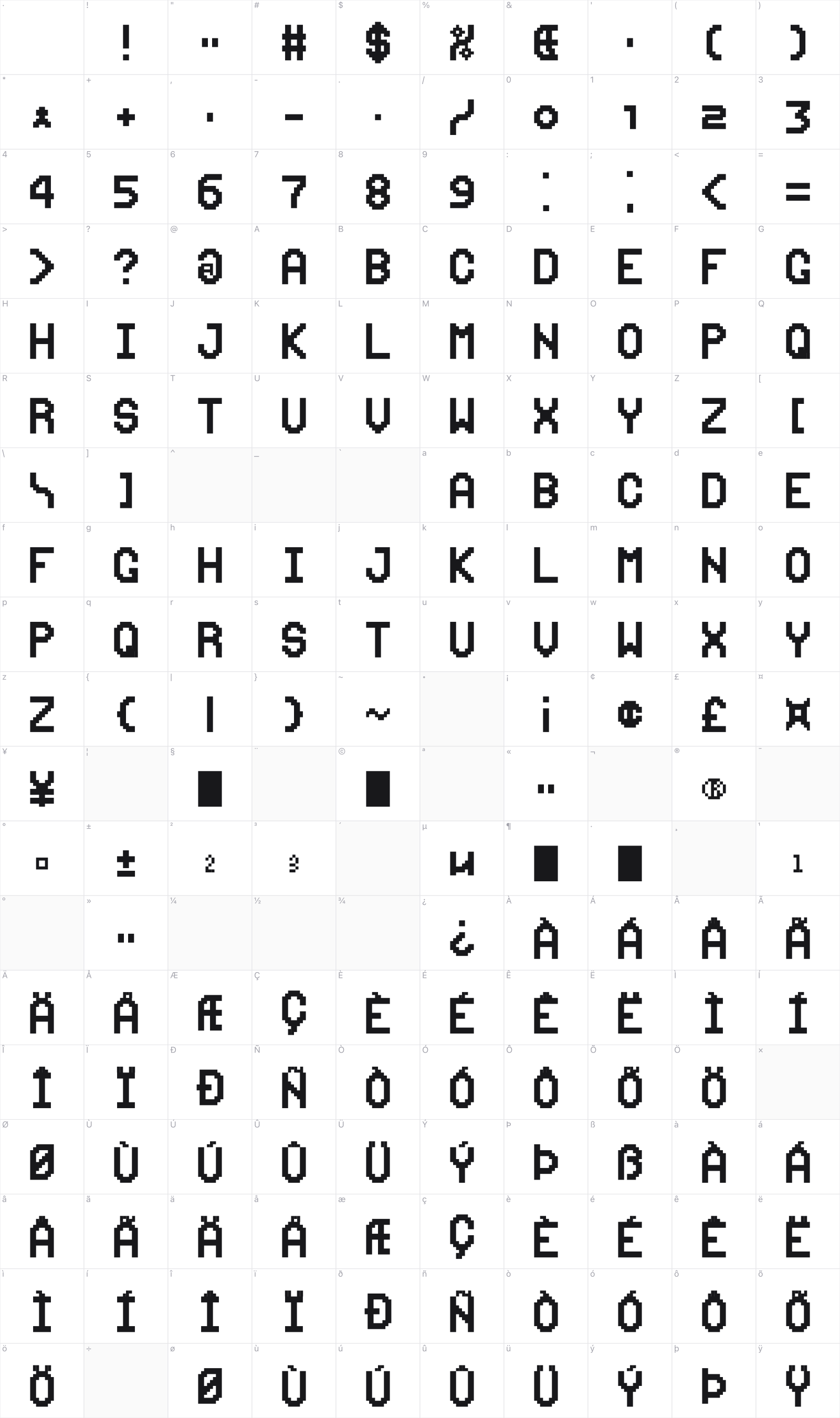 New Browserlink glyph table