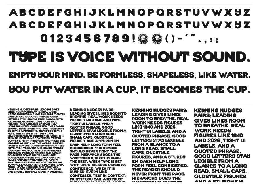 Poster Queen specimen sheet