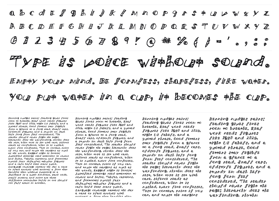 Nice to Meet You specimen sheet