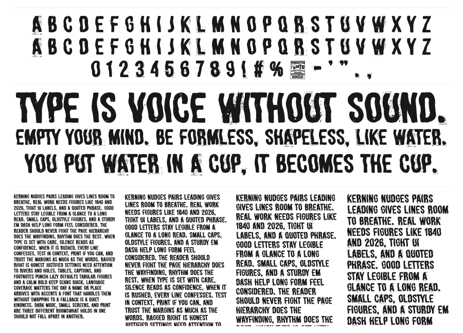 Irregular Poster specimen sheet