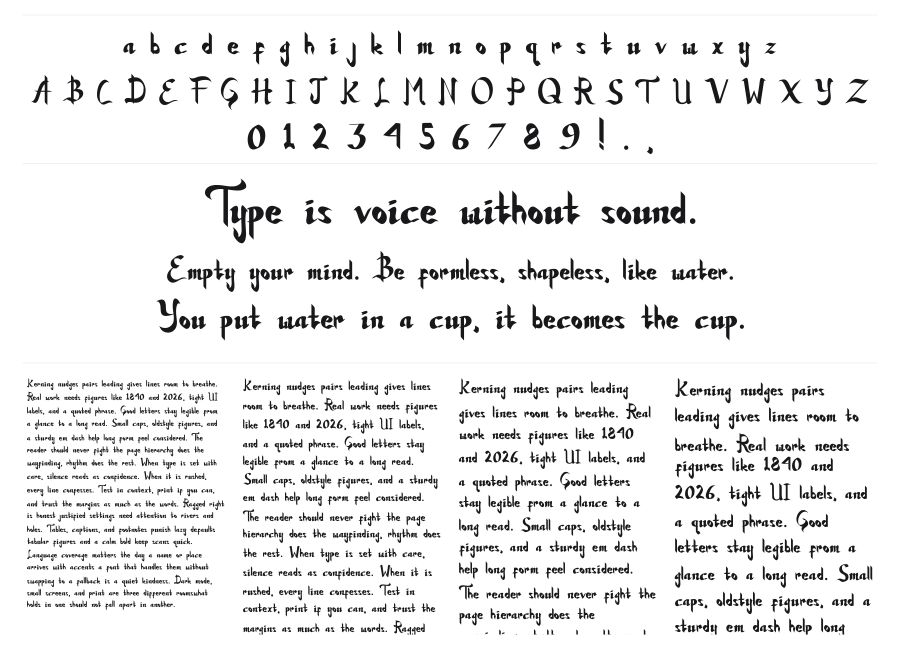 Bottom Royale specimen sheet