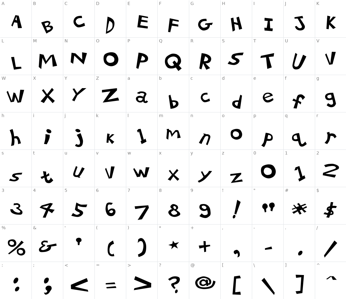 Character set for 21 Kilobyte Salute