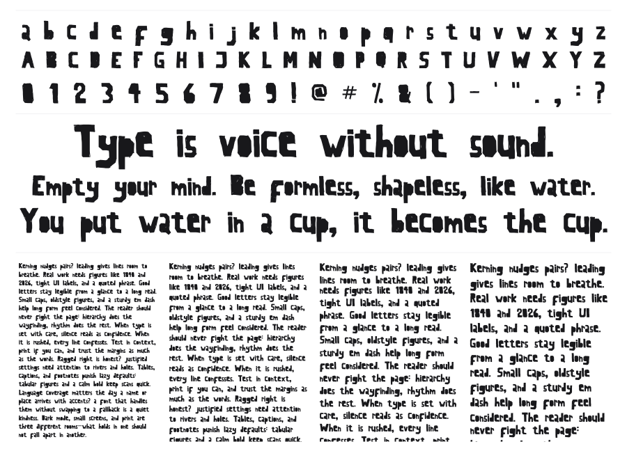 La Segunda specimen sheet