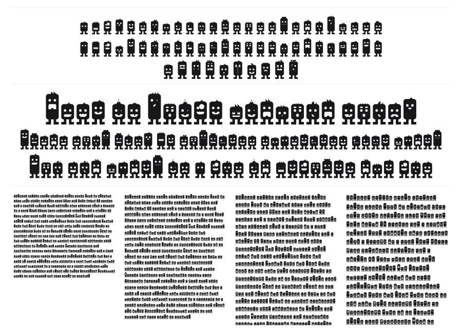Monsterz specimen sheet