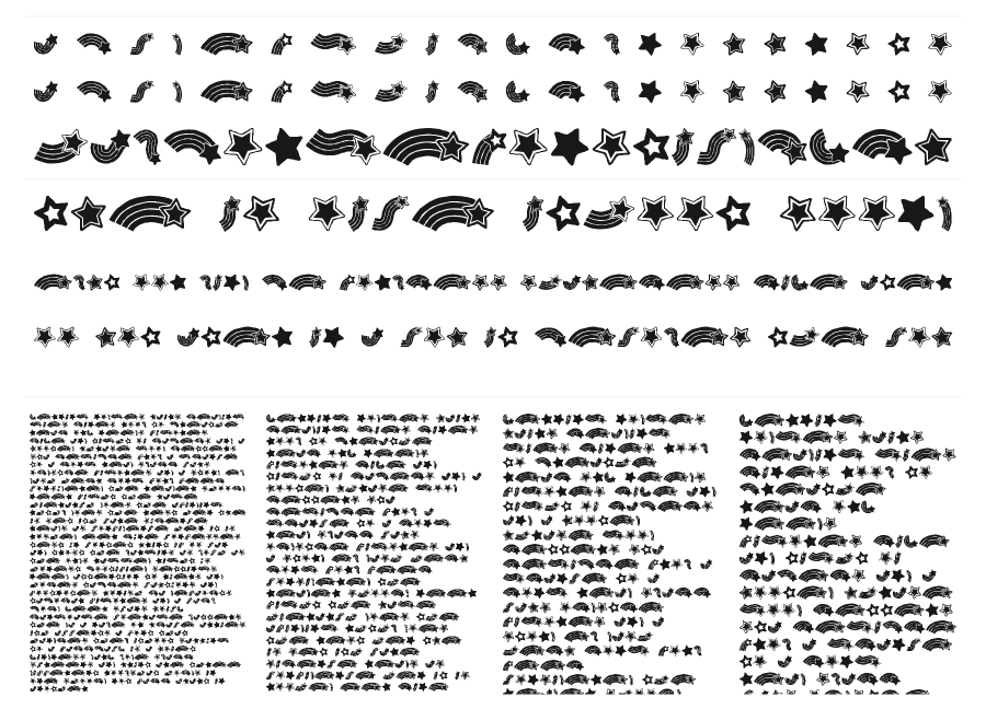 Rainbow Stars specimen sheet