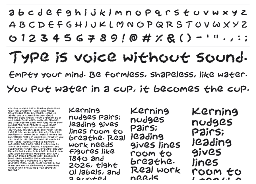 Pipe Cleaners specimen sheet