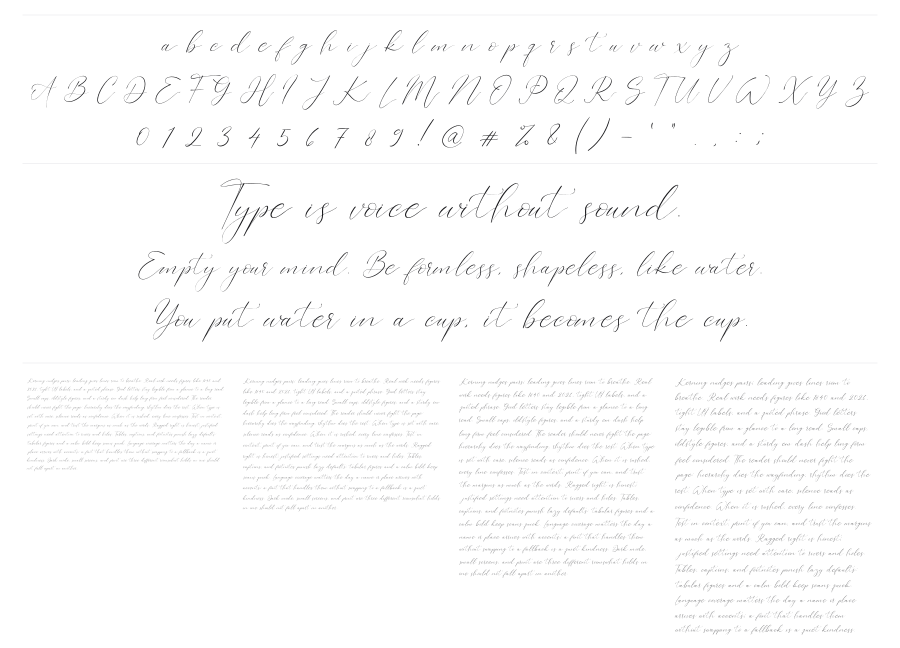 Westie Ametta specimen sheet