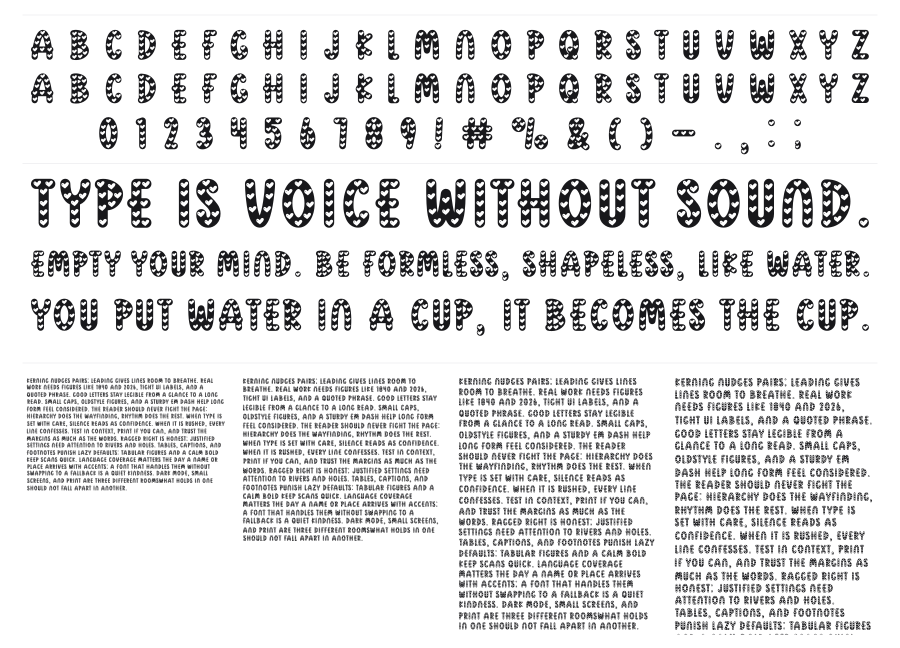 Spring Love specimen sheet