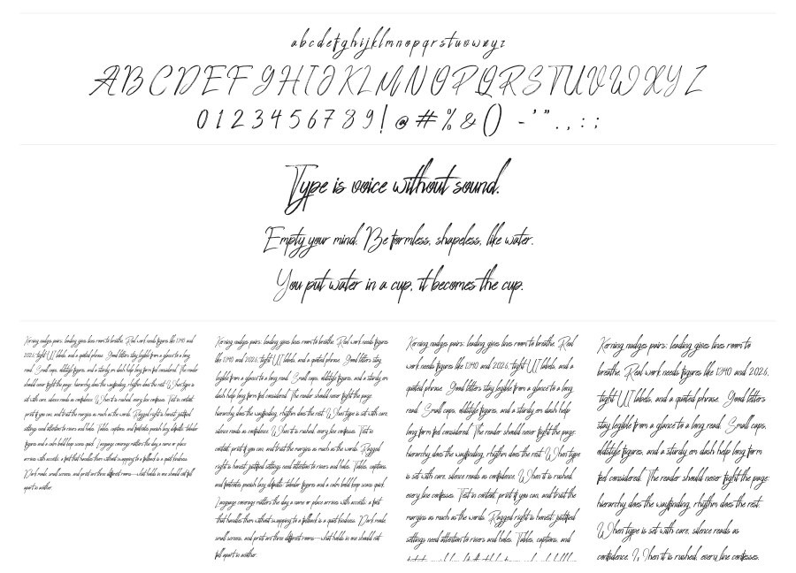Peace Maker specimen sheet