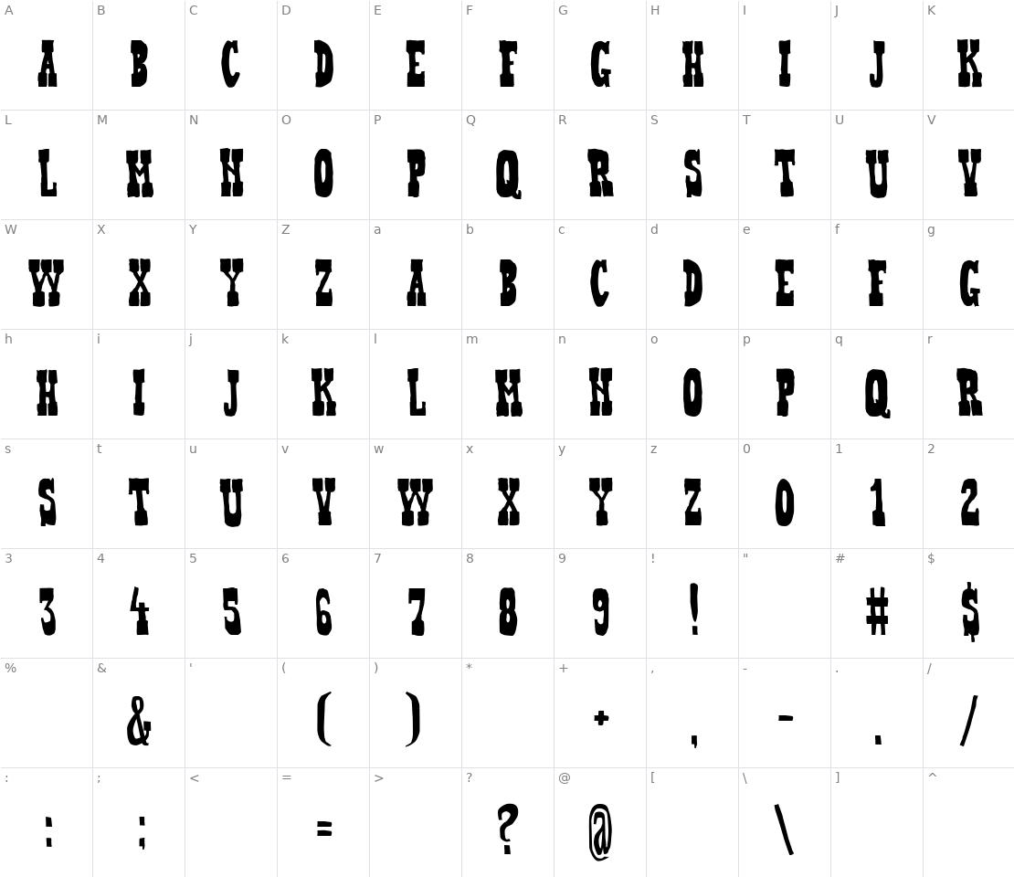 Character set for Heffer