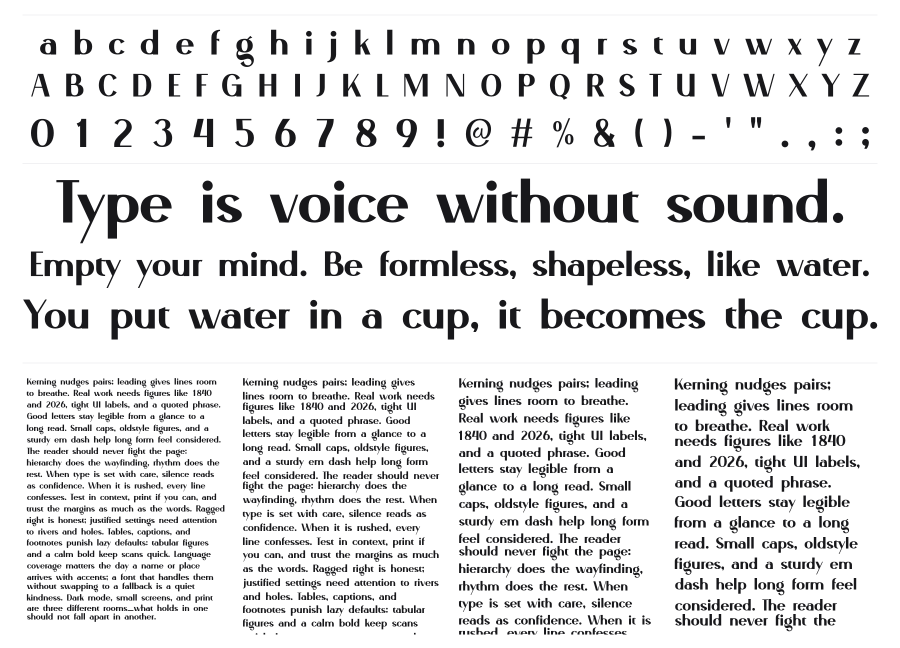 Loly Lane specimen sheet