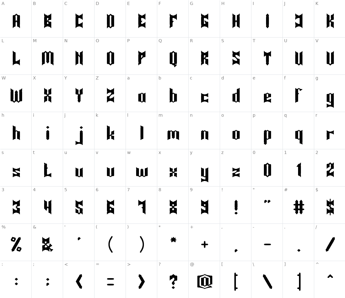 Character set for Knight of Light